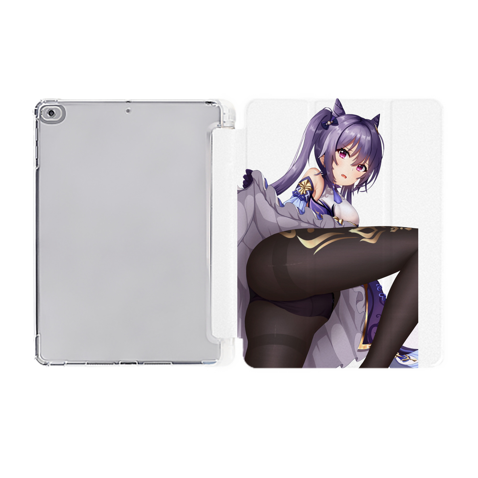 げんし神 刻晴 こくせい genshin Kokusei IPad ケース ペン収納付き 三つ折りスタンド PUレザー×シリコン 対応機種9.5/10.5/10.9インチ